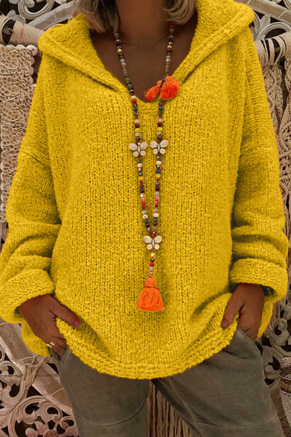 Lockerer Pullover mit Kapuze